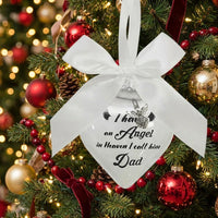 Angel Feather Easter Christmas Bauble Lightweight Angel Charm Remembrance Ornament Sturdy Bereavement Ornament for Family Members, Friends, Holiday Season, White Ribbon