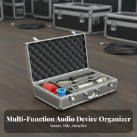 Aluminum Audio Device Travel Case Portable Wireless Audio Device Carrying Case Aluminum Briefcase Shock Absorbing for Stage