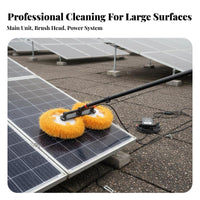 Soft Bristles Solar Panel Cleaning Machine Multi-Functional Photovoltaic Panel Washer Powerful Drive Unit Telescopic Double Brush Cleaner Lightweight for Maintenance Professionals, Commercial Property Managers, Greenhouses, Storefronts, Rooftops