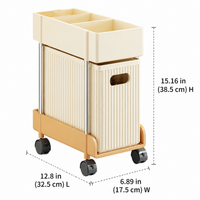 Under Sink Storage Drawers, 2 Tier Retractable Cupboard Organiser, Pull Out Drawers for Kitchen & Bathroom, Beige