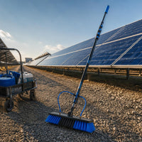Photovoltaic Module Cleaning Brush Kit Dense Bristles Water Fed Pole Kit Hose Connection Photovoltaic Module Cleaning Brush