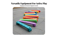 Indoor/Outdoor Use Sensory Training Balance Path Improves Physical Skills Modular Balance Beam Set Develops Coordination Kids Stepping Stones and Beams Non-Slip Surface for Preschoolers, Toddlers, Kindergarten, Daycare, Playroom
