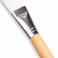 cosmetic Salon Facial Tool with Nylon Bristles and Short Wooden Handle, Skincare Routine Spa Treatment Application for Estheticians