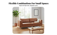 Oil Wax Leather Look utilitarian design Couch Set Sturdy Frame 2-Person Loveseat Vintage Aesthetic Sofa Easy Assembly for Apartment Dwellers, Interior Design aficionados, Office Managers, Lounge Area, Den, Bedroom