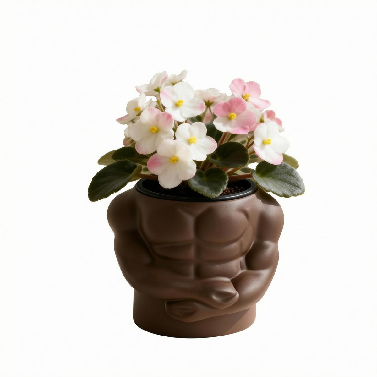 Smooth Finish Muscle Flower Pot Compact Torso Planter Open Top Body Planter Lightweight