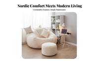Removable Cover Single Person Lounger Washable Convertible Lounger Soft Feel Bean Bag Ergonomic Support for Students, Adults, Gamers, Bedroom, Balcony, Dorm Room, Bay Window