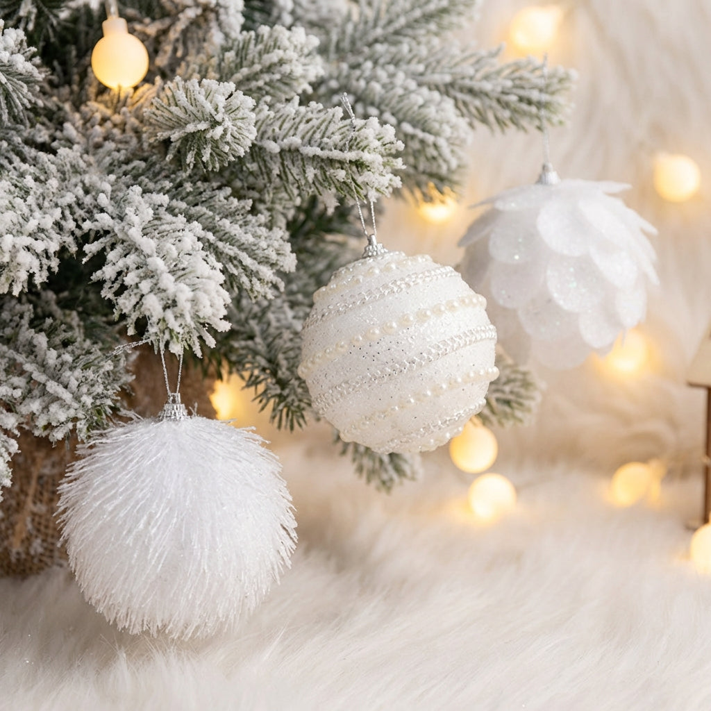 Decorative Baubles Set Shatterproof Hanging Decorations Glittery Tree Ornaments for Easter Spring Wedding Party Decor