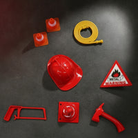 8 Pieces Realistic Details Miniature Firefighter Accessory Set Educational Firefighter Role Play Set for Children