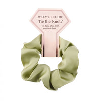 Satin Scrunchies for Women with Crown Ties Scrunchie Set for Bridesmaids, Slip Hairbands Gifts, Small Sleep Accessories