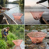 Foldable Double-Layer Fishing Net for Shrimp and Fish Trapping