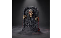 Stone-Look Tombstone with Skull Creepy Animated Tombstone Scary Halloween Tombstones Eerie for Porch