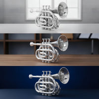 Pocket Trumpets Polished Pocket Trumpets Lightweight Mini Brass Instrument for Beginners, Students, Home Practice