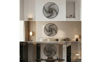 Metal Wall Clock Black Clock with Openwork Frame Modern for Homeowners, Entryway