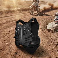 Breathable Motocross Shock Resistant Motocross Chest Protector Shockproof Motorcycle Protective Gear Vest Adjustable Straps for Terrain-Terrain