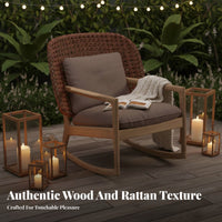 4 Pieces sturdy Wood Frame 4-Piece Sofa Seating Set Weather-Resistant Outdoor Furnishing long-lasting Construction Conversation Group Low Maintenance for Hospitality Managers, Homeowners, Entertainers, Patio, Garden, Balcony, supportyard