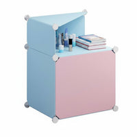 Space Saving Design Multitiered side Table Easy Assembly Stackable Storage Cube Small Footprint Nightstand Modern & Design for Children, Apartment Dwellers, Students, Bedroom, Dorm Room, Playroom, Office