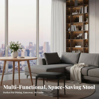 Stackable Square Upholstered Stool adaptable Backless Seat Space-Saving Indoor Furniture Modern Design for Adults, Homeowners, Entertainers, Entryway, Bedroom, Dining Room, morning dining area