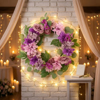 Wreath with Faux Blossoms Multicolor Wreath with Eucalyptus Leaves Full