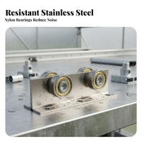 Sliding Door Track Wheel Stainless Steel Hanging Door Trolley Wheel Hanging Rail Pulley Kit Effortless Functioning
