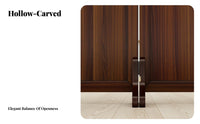 Foldable Design Chinese Design Folding Screen Solid Wood Frame Semi-Hollow Partition Screen Installation-No Assembly Wooden Fretwork Room Divider Space-Saving for Apartment Dwellers, Interior Designers, Business Owners, Entryway, Bedroom, Restaurant