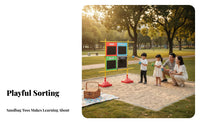 Develops Movement Skills Garbage Sorting Toss Game Improves Hand-Eye Coordination Trash Classification Throwing Game Portable Beanbag Toss Target Set Foldable Design for Preschoolers, Toddlers, Kindergarten, Physical Education Class, Playground, Backyard