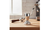 Stainless Steel Coffee Tamper with Flat Base Professional Espresso Tamper Weighted Press Polished for Baristas, Cafes