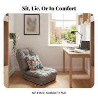 Foldable Design Adjustable Folding Floor Lounger Converts to Bed Sleeper Chair Space-Saving transformable Sofa Portable for Students, Young Adults, Apartment Dwellers, Dorm Room, Small Apartments, Bedroom