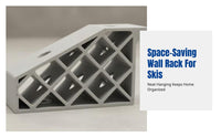 Wall-Mounted Ski Organizer, 3D Printed Polylactic Acid, Minimalist Design, Secure Storage for Skis & Poles