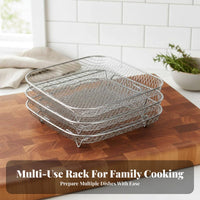 Long-Lasting Air Fryer Grill Rack Food Grade Multi-Layer Skewer Rack Rust-Proof for Toasting, Grilling, Dehydrating