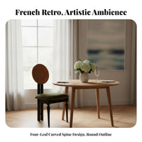 Chair with Woven Rear Supportrest French Design Seating Furniture Retro Design Upholstered Seat for Interior Decorators, Adults
