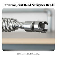 16mm Pipe Dredger Head Flexible Drain Auger Universal Joint Head Plumbing Supply for Lavatory Drains, Kitchen Sinks