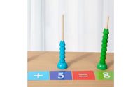 Hand-Eye Coordination Number Matching Game Focus Training Wooden Bead Stacker Cognitive Skills Bead Sorting Structure Early Learning for Preschoolers, Toddlers, Classroom