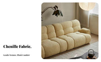 Straightrear cushiony Sofa French design Living Room Seating Retro Look Couch for Apartment Dwellers, Young Adults, Lounge Area