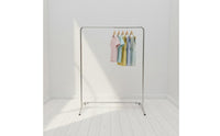 Adjustable Height Stainless Steel Clothing Rack Heavy Duty Double Garment Rack Minimalist Clothing Display for Boutique Owners, Showroom