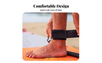 Coiled Leash with Ankle Cuff Swivel-Style Coiled Leash Knot-Resistant Leg Rope for Paddleboarders, Surfers, Paddleboarding, Surfing