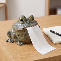 Decorative Toad Tissue Box Holder Whimsical Toad Tissue Holder Funny Home Decor Humorous for Bathroom