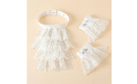 Lace Bib with Cuffs Vintage-Themed Lace Jabot Gothic Historical for Actors, Photography Props