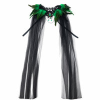 Feather Cape with Lace Collar Translucent Lace Collar Cape Draping