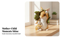 Tan and White Garden Bunny Sculpture Gift Idea Decor Piece Resin Bunny Statue Garden Rabbit Ornament