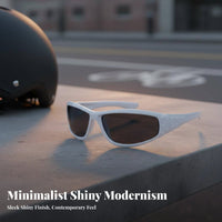 Edgy Eyewear Gender-Neutral Design Enveloping Edgy Sunglasses Futuristic Guard Sunglasses Protection Futuristic Eyewear