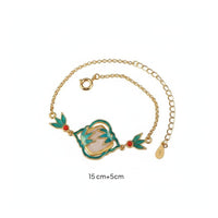 Chinese Design Bamboo Bracelet Adjustable Length Imitation Jade Enamel Bracelet
