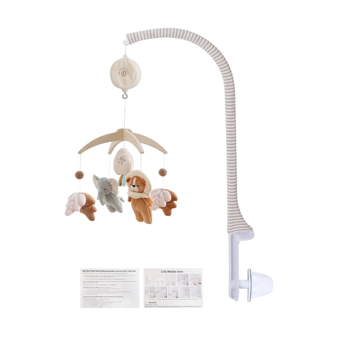 Mobile with Arm Curved Infant Mobile with Soft Toys Adjustable for Infants, Nursery