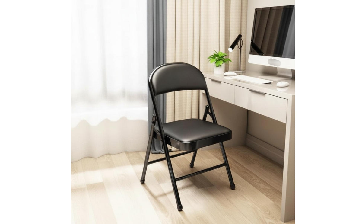 Folding Chair Upholstered Chair with Padded Seat Armless Furniture for Students, Dorm Room