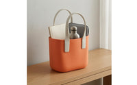 Glossy EVA Tote Handbag uncoveredTop Structured Tote Bag Rounded Corners Rectangular Loop-Handle Bag Boxy