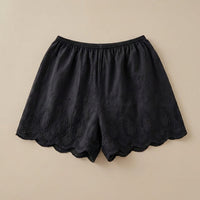 Women Breathable Lace Boyshorts for Under Skirt and Dress, Loose Fit Anti Chafing Shorts with Hollow-Out Design, Modesty Underwear