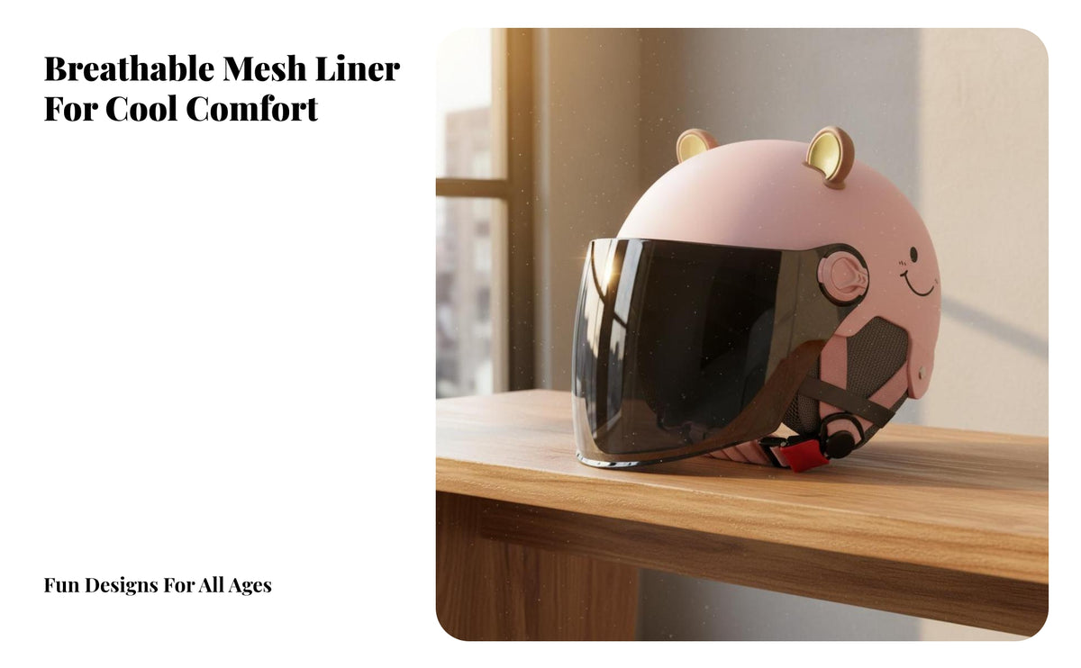 Motorcycle Half Helmet 3C Certified Uncovered Face Helmet Lightweight Design Guarding Headwear for Men, Motorcyclists, Summer, Daily Commute