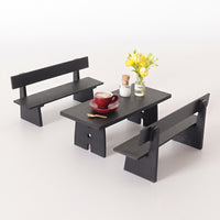 8 Pieces Dollhouse Coffee Table Set Decorative Furniture Simple for Hobbyists