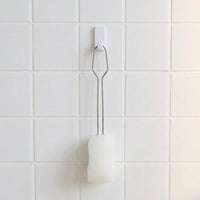 Sponge Bottle Brush with Stainless Steel Handle for Baby Bottles and Kitchen Cleaning