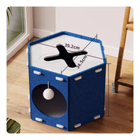 Hexagonal Cat Condo Multi Functional Activity Center Cozy Bed for Kittens