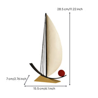 Sailboat Ornament Modern Tabletop Sailboat Minimalist Boat Sculpture for Living Room, Bookshelf, Housewarming